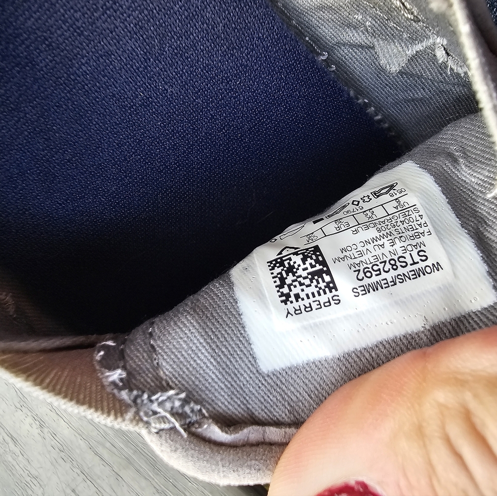 Sperry Seaside Emboss Weave Slip On Leather Shoes 8 - Picture 6 of 6